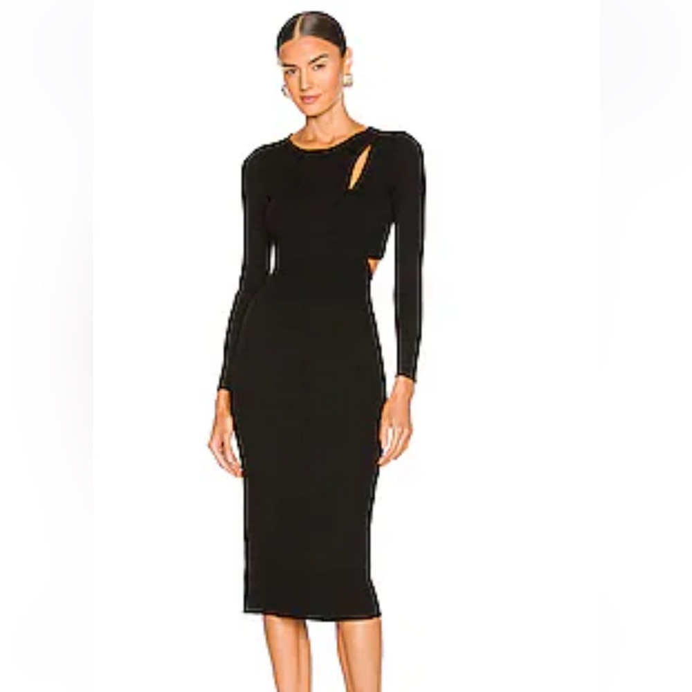 ASTR alora midi sweater dress - black, size sm